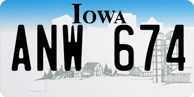 IA license plate ANW674
