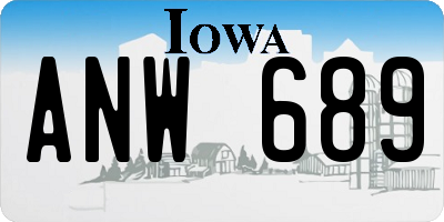 IA license plate ANW689