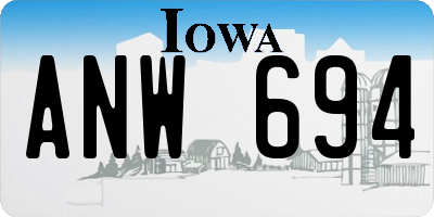 IA license plate ANW694