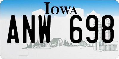 IA license plate ANW698