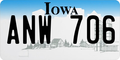 IA license plate ANW706