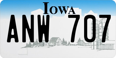 IA license plate ANW707