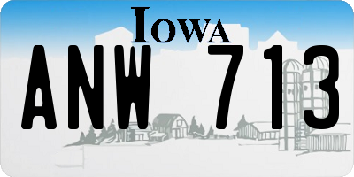 IA license plate ANW713