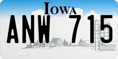 IA license plate ANW715