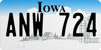 IA license plate ANW724
