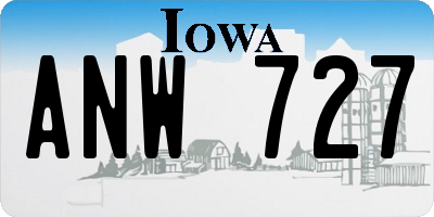 IA license plate ANW727