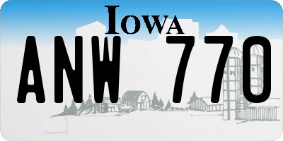 IA license plate ANW770