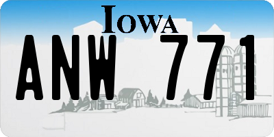 IA license plate ANW771