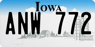 IA license plate ANW772