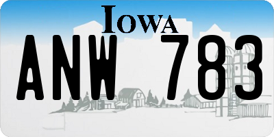 IA license plate ANW783