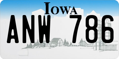 IA license plate ANW786