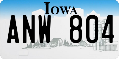 IA license plate ANW804