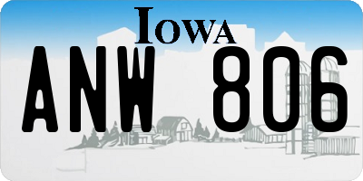 IA license plate ANW806