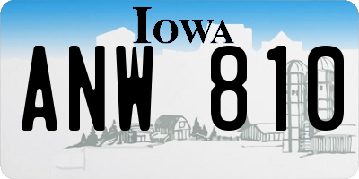IA license plate ANW810