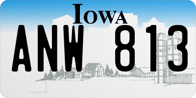 IA license plate ANW813