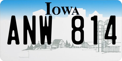 IA license plate ANW814