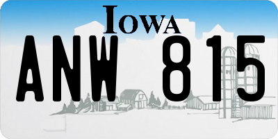 IA license plate ANW815