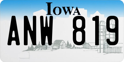 IA license plate ANW819