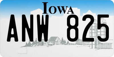IA license plate ANW825
