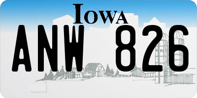 IA license plate ANW826