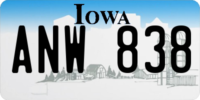 IA license plate ANW838