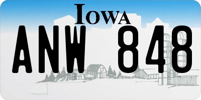 IA license plate ANW848