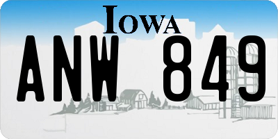 IA license plate ANW849