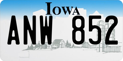 IA license plate ANW852