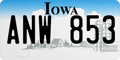 IA license plate ANW853