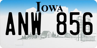 IA license plate ANW856