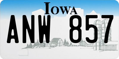 IA license plate ANW857