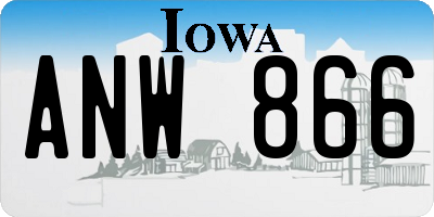 IA license plate ANW866
