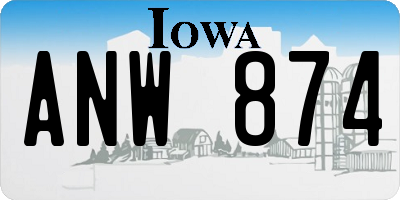 IA license plate ANW874