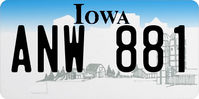 IA license plate ANW881