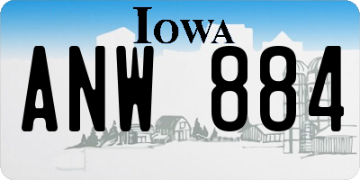 IA license plate ANW884