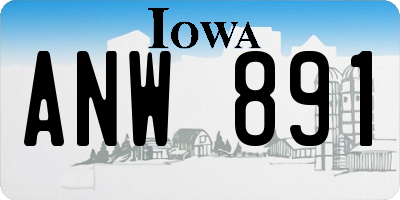 IA license plate ANW891