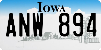 IA license plate ANW894