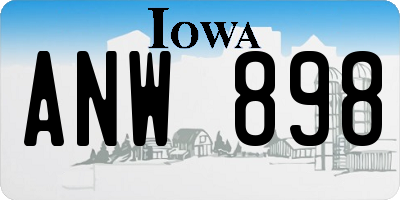 IA license plate ANW898