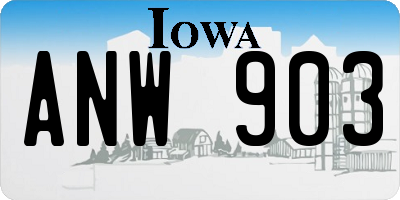 IA license plate ANW903