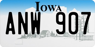 IA license plate ANW907