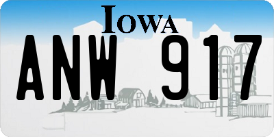 IA license plate ANW917