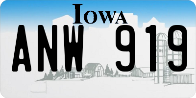 IA license plate ANW919