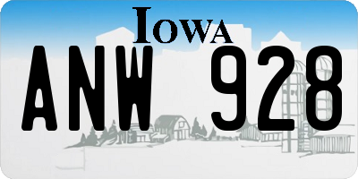 IA license plate ANW928