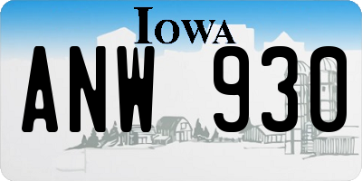 IA license plate ANW930
