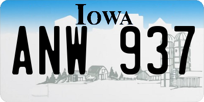 IA license plate ANW937