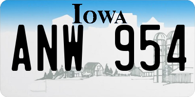 IA license plate ANW954