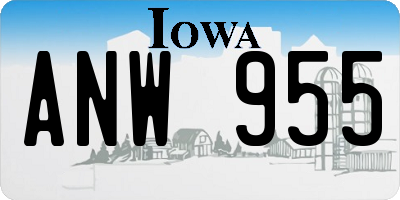 IA license plate ANW955