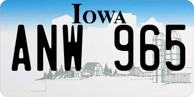 IA license plate ANW965