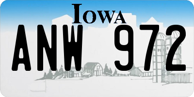 IA license plate ANW972