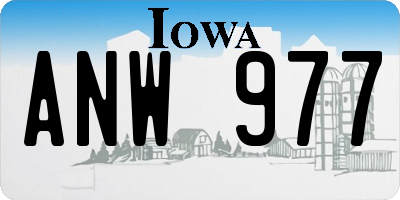 IA license plate ANW977